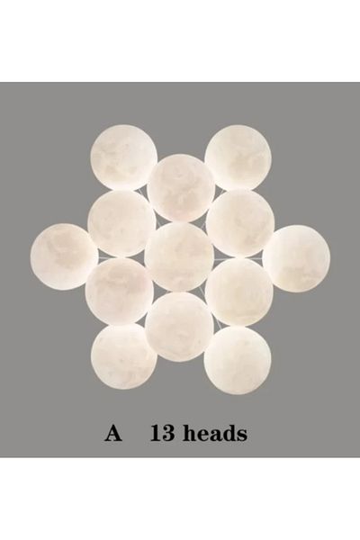 LUXXO Candelabru Moonlight 13, 13xG9, baza aluminiu, abajur sticla, 75x75x20cm