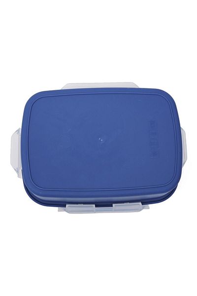 DNS Stainless steel lunch box, 2 compartments, lunch and snack casserole, 600ml, navy blue BY6006/2