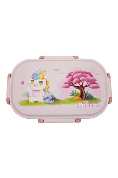 DNS Children's lunch box, stainless steel interior, 2 compartments, 700 ml, pink HXD6721