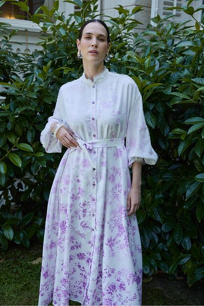 NUR KALAY COLLECTION Degraded Patterned Dress