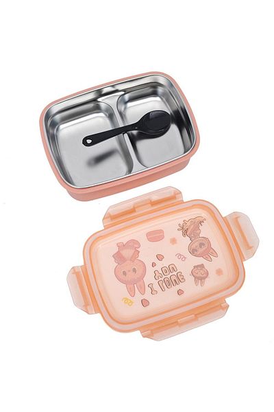 DNS Kids lunch box, stainless steel compartmentalized casserole, 600ml, pink BY6008/2