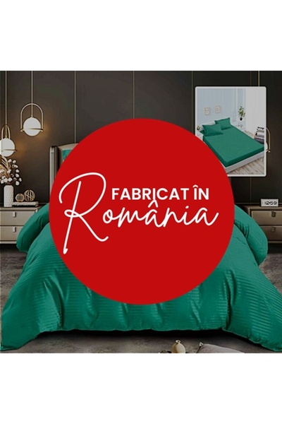 PATONE Damask Polycotton Bed Linen, 6 pieces, fitted sheet, green