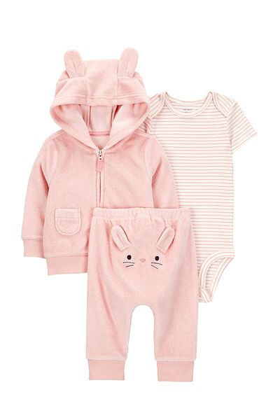 Carter's Baby Girl Pink 3-Piece Cardigan