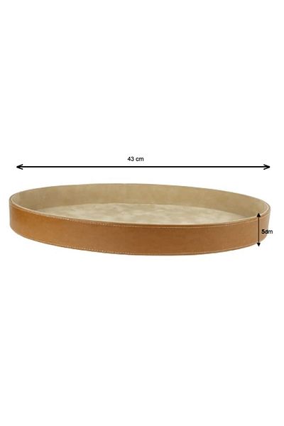Lamsit Ibdaa Oval Leather Tray | Decorative Tray | Jewellery Platter | Coffee Tray| Serving Platter