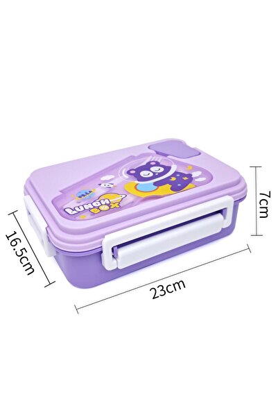 DNS Caserola pranz copii bento luch box, capac flip, 3 compartimente, 700 ml,...