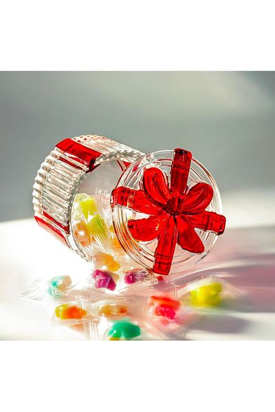 veraev 3 Candy Bowls with Red Ribbon