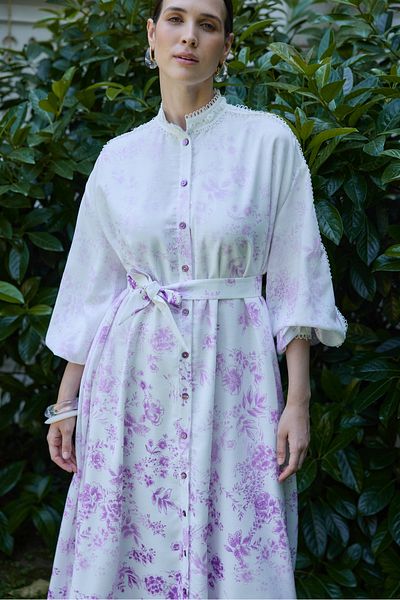 NUR KALAY COLLECTION Degraded Patterned Dress