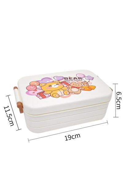 DNS Kids sandwich casserole with flip lid, for lunch, 750 ml, white XC-620