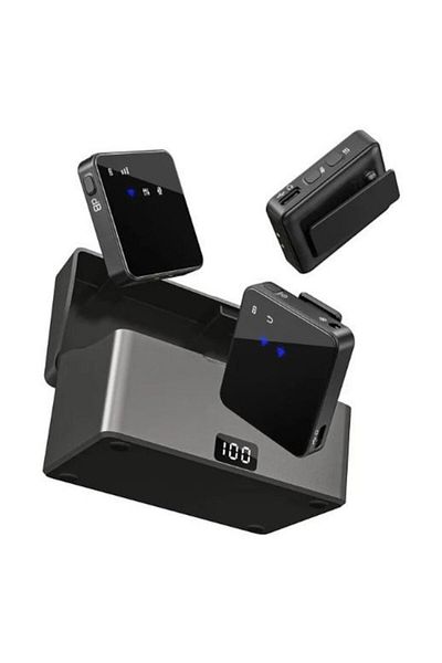 OEM Set 2 microfoane profesionale Lavalier 2 în 1, Wireless, Plug and Play, Anulare zgomot, Compatibil