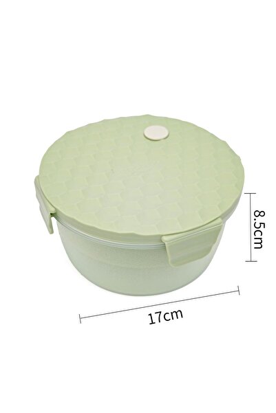 DNS Caserola rotunda transparenta, pentru scoala si gustare copii, verde XJ-8449