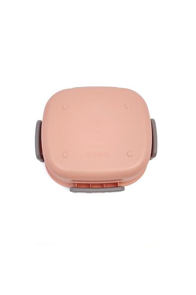 DNS Children's bento box, transparent lid, 2 layers, compartment, 1600 ml, pink 6268