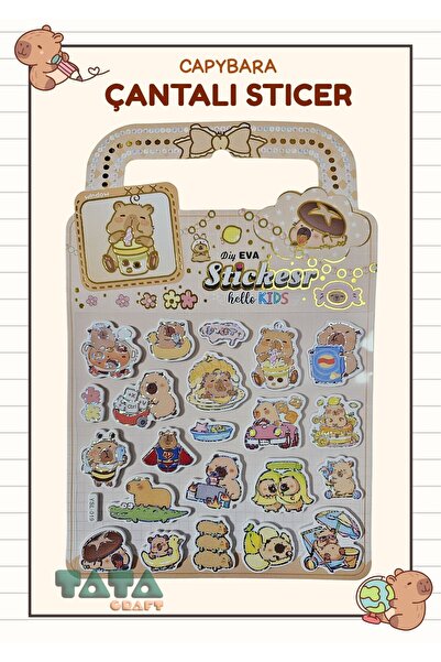 TATA CRAFT SET DE STICKERS CAPYBARA EVA CU GEANTĂ DE PAPETERIE