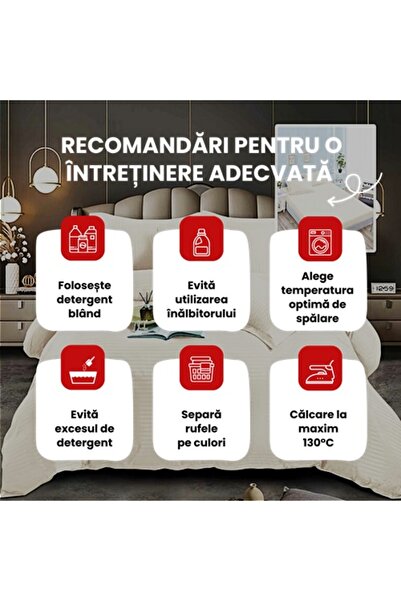 PATONE Damask Polycotton Bed Linen, 6 pieces, fitted sheet, cream