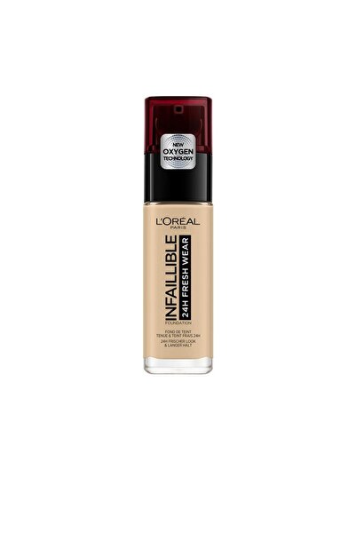 L'Oreal Paris Fond de ten cu acoperire mare si protectie solara, INFAILLIBLE SPF25, 100 linen, 30 ml