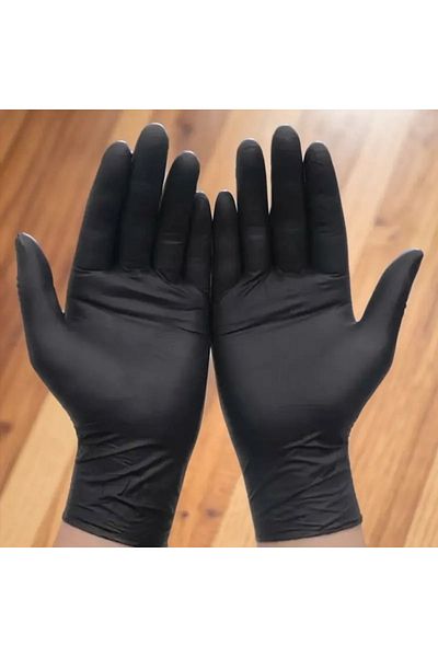 MG HOME 8 Sets L Size Black Food-Grade Hamburger Eating Gloves Oil Eating Tableware Presentation