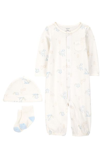 Carter's Baby Boy Ecru Jumpsuit Set