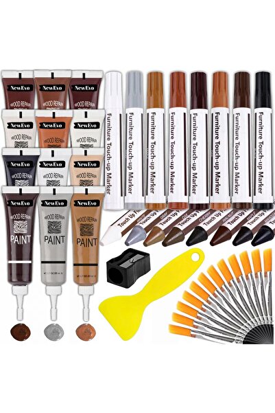 NewEvo Trusă de reparare a suprafețelor din lemn, 8 markere cu cerneală uleio...