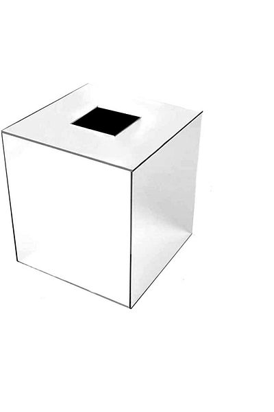 Lamsit Ibdaa Acrylic Tissue Box, Square 14x14x14 cm, Silver Mirror