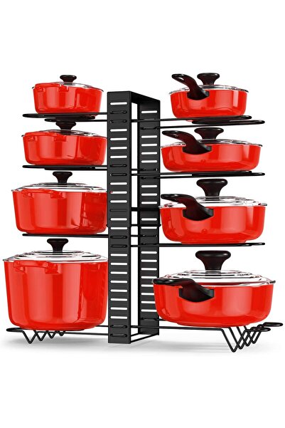 awwaline Raft multifuncțional pentru tigăi și capace, înălțime reglabilă, 8 r...