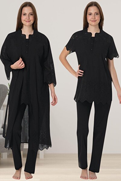 ByLohusa Effortt Μαύρο Σετ Πιτζάμες Μητρότητας με Πιτζάμες