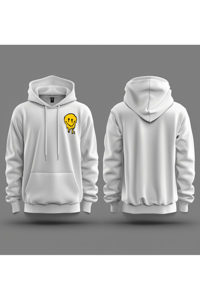 Sebesta Fashion New Season Smile Printed 3 Thread Cotton Hooded Sweatshirt Se...