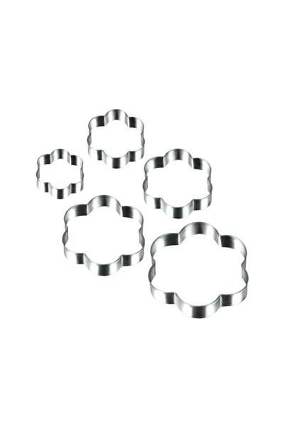 Generic مجموعة قوالب بسكويت على شكل زهرة من ميتالتكس، من الفولاذ المقاوم للصد...
