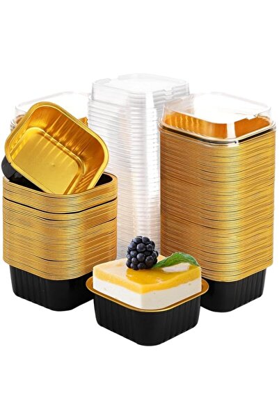 Generic أكواب خبز من رقائق الألومنيوم MAKINGTEC مع أغطية، 50 قطعة، 5.7 أونصة،...