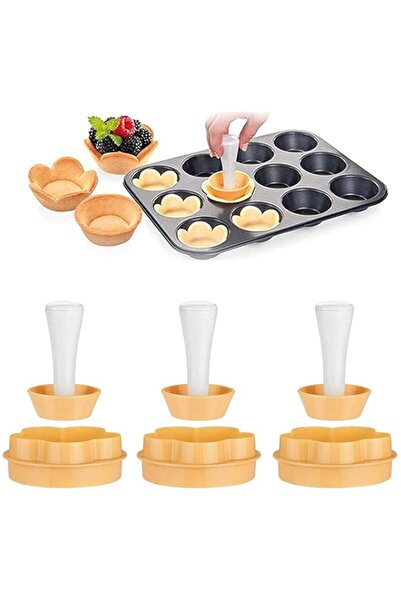 Generic مجموعة قوالب تارت ديلفينو مع مضرب معجنات بلاستيكي، وضاغط أكواب الكيك ...