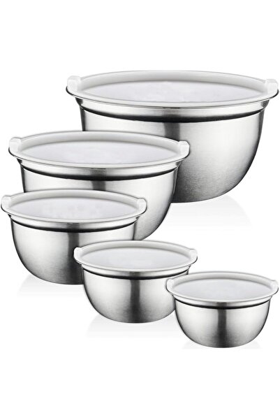 Generic أوعية خلط MARKQ بأغطية بلاستيكية محكمة الإغلاق، 5 أوعية سلطة من الفول...