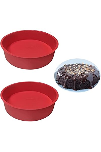 Generic قوالب كيك دائرية من السيليكون من HUICH مقاس 8 بوصات - مجموعة من قطعتي...