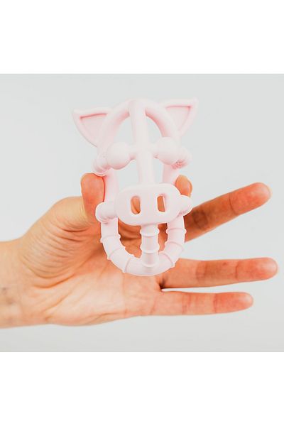 BabySnugg Silicone Teething Toy, Pink Pig