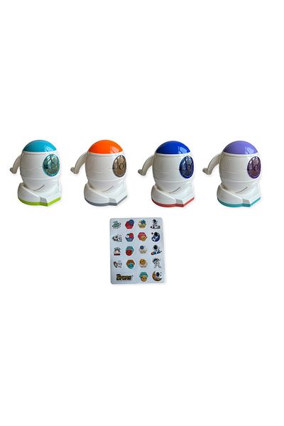 Polin Cute Ufo Design Table Top Pencil Sharpener with Arms, 4 Different Color Options, Sticker Gift