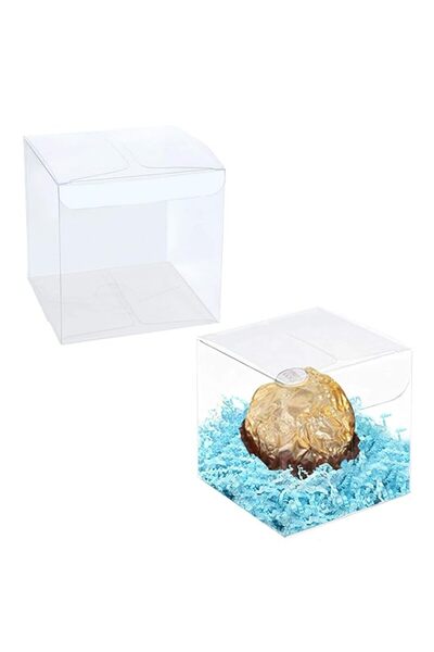 Generic صناديق هدايا شفافة من مارك كيو، مقاس ١٠×١٠×١٠ سم | ١٢ صندوقًا شفافًا ...