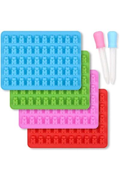 Generic قوالب حلوى جيلاتينية من كاست ويف، مصنوعة من السيليكون، 4 قوالب سيليكو...