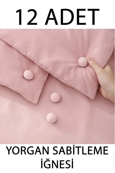 Tiesa Home 12Pcs Bed Sheet Quilt Cover Fixing Needle Button Clip Fixer Pink
