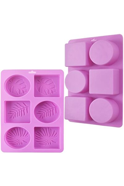 Generic قالب صابون سيليكون مستطيل وبيضاوي من ionEgg بنقوش أوراق الشجر، عبوة م...