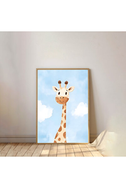 Dekorsiahome Pictură pentru cameră pentru copii cu ramă din lemn dintr-o sing...