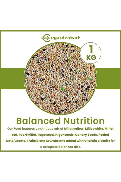 Egardenkart Small Bird Food for Budgies - 1Kg, Bird Seed for Small Birds and Wild Birds