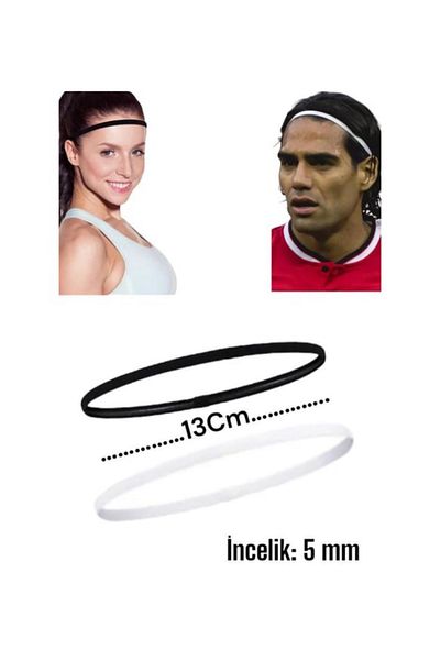 İnDerin Black and White Headband 10Pcs Fitness Running Gym
