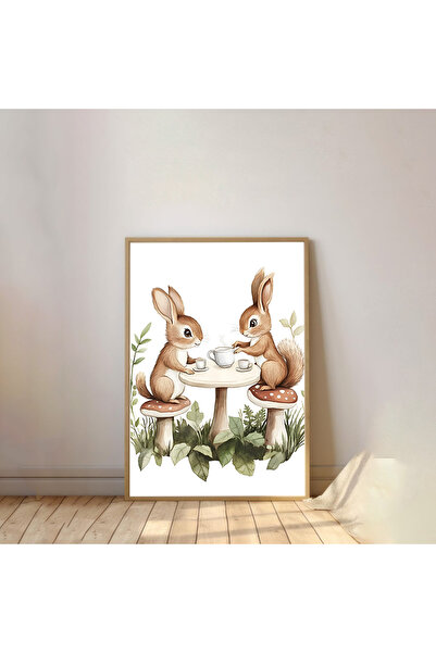 Dekorsiahome Pictură pentru cameră pentru copii cu rama din lemn dintr-o buca...