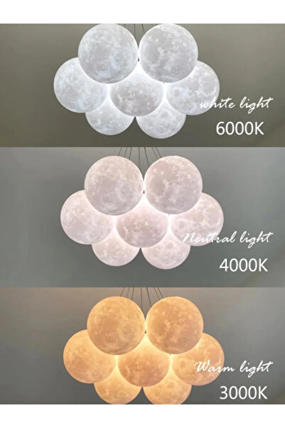 LUXXO Candelabru Moonlight 7, 7xG9, baza aluminiu, abajur rasina, 50x50x20cm