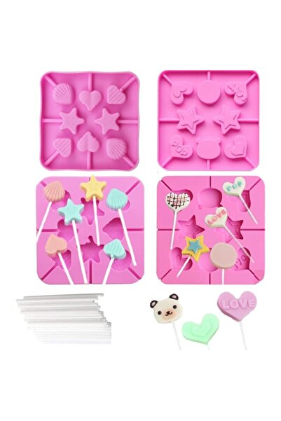 Generic قوالب حلوى سيليكون على شكل قلب من أزوني، 4 قطع، 8 تجاويف، شوكولاتة صل...