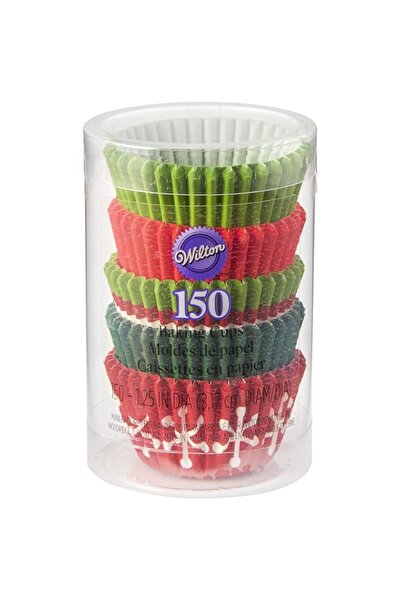 Generic قوالب كب كيك صغيرة من ويلتون كريسماس باللونين الأحمر والأخضر، ورقية، ...