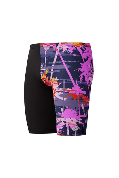 SPEEDO Allover Digi Jammer Boy's Swimming Trunks Black-Purple