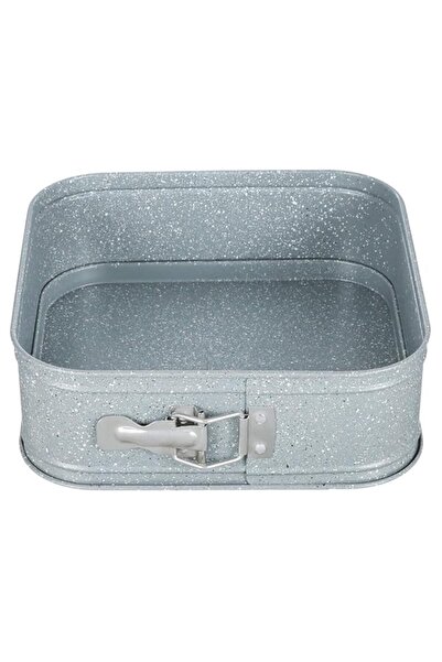 Generic Marble Granite Rectangular Springfrom Cake Tin, 24×24 Cm Grey, Grey M...