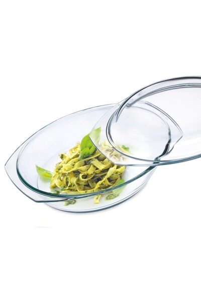 Generic طاجن بيضاوي من سيماكس مع غطاء، شفاف