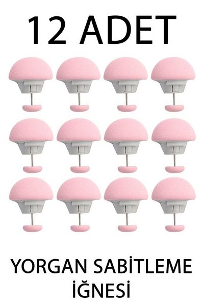 Tiesa Home 12Pcs Bed Sheet Quilt Cover Fixing Needle Button Clip Fixer Pink