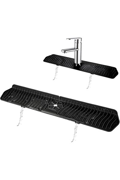 Generic واقي رذاذ حوض المطبخ من دوكو، بساط صنبور 61 سم، مصفاة رذاذ، صينية مصف...