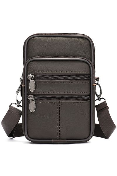 Busy Ldy & Gtm Genuine leather bag, BUSY LDY & GTM, , leather bag, BUSY LDY & GTM, and belt-attached, coffee