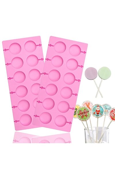 Generic قوالب مصاصات السيليكون من QUDUME، عبوة من قطعتين، سعة 12 قالب حلوى شو...